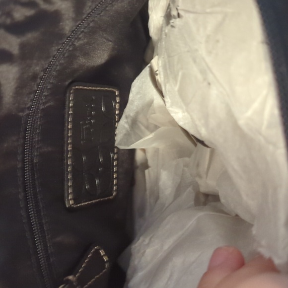 Fossil Black & Brown Signature Print Fabric Crossbody Purse - Picture 5 of 6